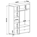 Dulap pentru haine, Miwood, Duru 1600-020, Alb