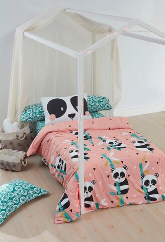 Lenjerie de pat pentru o persoana, panida - pink, enlora home, bumbac ranforce
