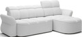 Coltar extensibil dreapta 3 locuri ELTAP, Beneth, 301x185x115 cm, lemn/poliester, alb