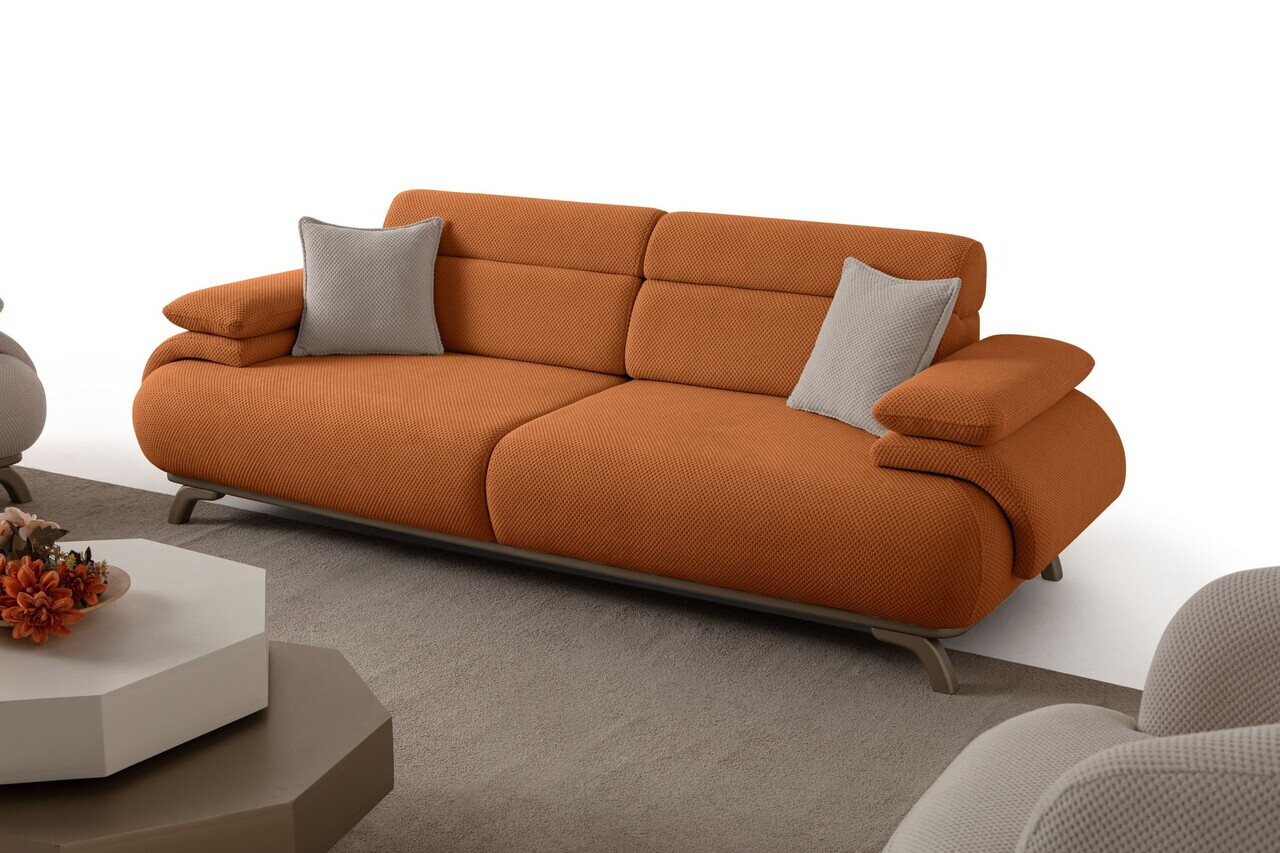 Canapea 3 locuri, Atelier del Sofa, 752EST1144, Lemn de carpen/PAL melaminat, Caramiziu - view 6