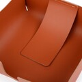 Suport servetele, Ruca, 18 x 6 x 18 cm, piele ecologica, maro