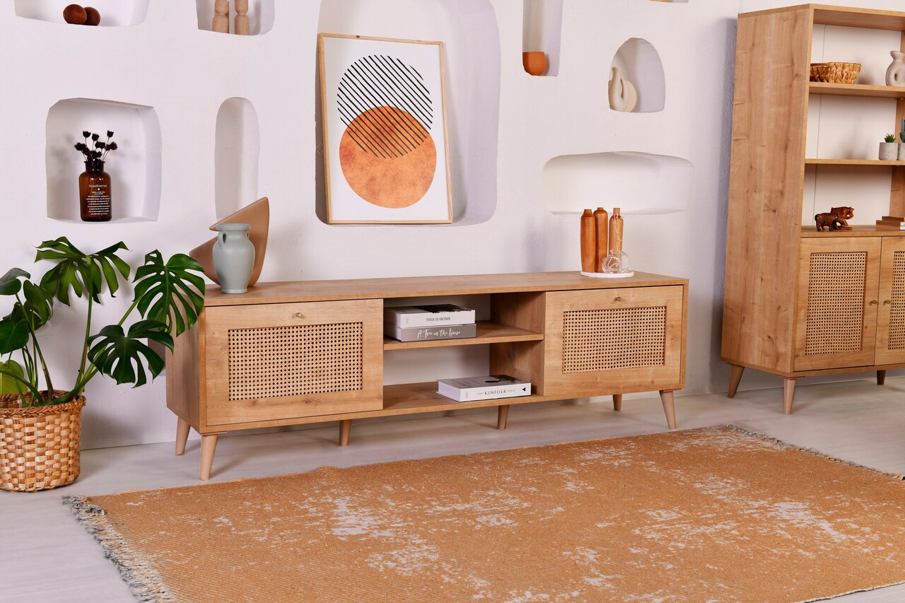 Comoda TV, Wolina, Hazeran 180, 180x55x41 cm, PAL, Stejar - 1 | YEO