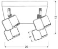 Plafoniera Forma, Candellux, 20 x 20 cm, 4 x LED, 4W, crom