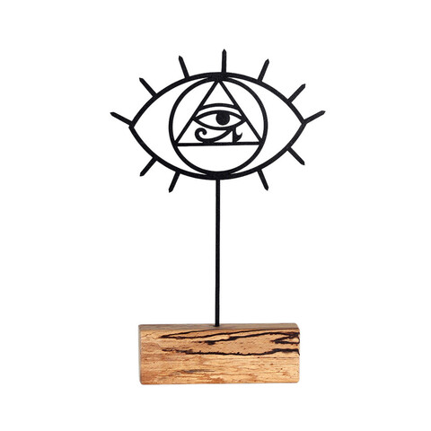 Decoratiune, eye, 17x35x3.5 cm, metal, negru