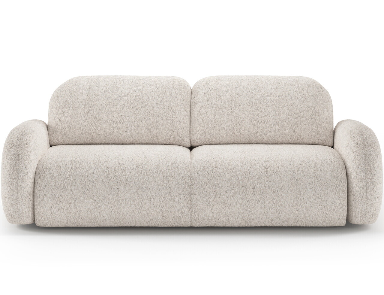 Canapea extensibila 3 locuri ELTAP, Avuela, 250x105x94 cm, lemn/tesatura chenille, alb murdar — imaginea 4