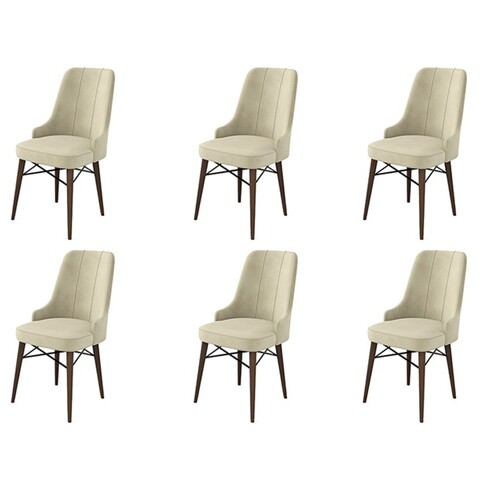 Set de scaune, Charlotte, Pare, Metal, Crem/Maro
