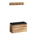 Set cuier si pantofar Boby, Elegance, 80x35x42 cm / 80x15 cm, PAL, natural/negru