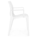 Scaun suprapozabil cu brate, Grig, L.52 l.50 H.80, plastic, alb
