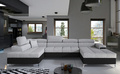 Coltar extensibil stanga 5 locuri ELTAP, Edr-01, Eduardo, 337x205x88 cm, lemn/poliester, gri/negru