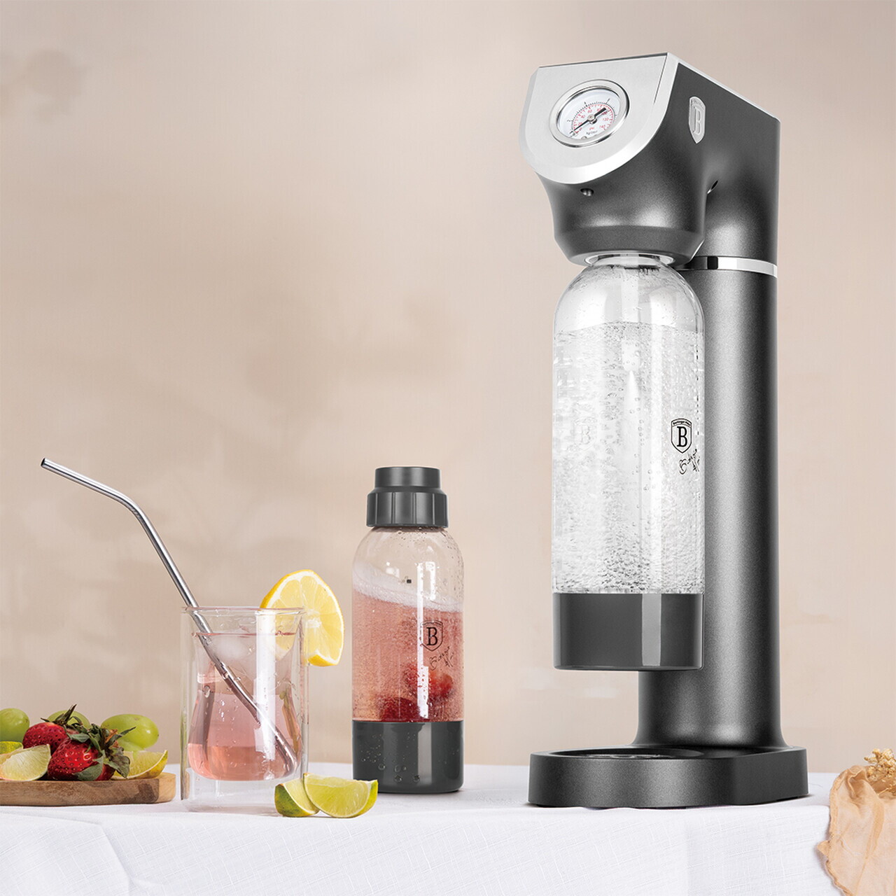 Aparat sifon Berlinger Haus, Anthracite, 22x13x43 cm, 0.5L / 1L, inox/polipropilena, antracit - view 4