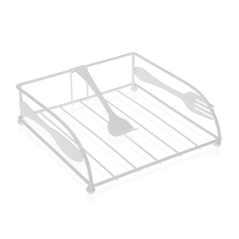 Suport pentru servetele solis cutlery, versa, 18 x 18 x 5.8 cm, otel, alb