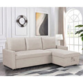Coltar extensibil reversibil Corner, Pakoworld, 203x130x88 cm, textil, bej
