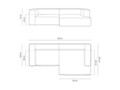 Coltar modular dreapta 4 locuri, Nuria-88, Micadoni Home, 292x147x72 cm, catifea, gri beton