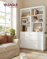 Biblioteca cu 3 sertare Kailyn, Vasagle, 57.1x30x180 cm, PAL, alb snow
