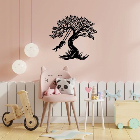 Decoratiune de perete, rockıng gırl, metal, dimensiune: 73 x 70 cm, negru