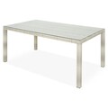 Set masa dreptunghiulara si 4 scaune, Horeca, aluminiu, natur