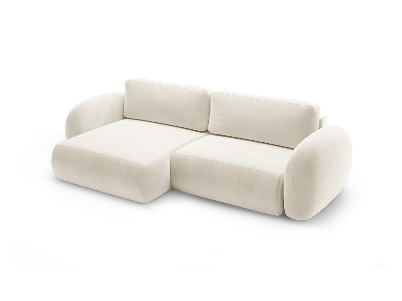 Coltar extensibil reversibil 4 locuri, Tonale, Cosmopolitan Design, 262x149x88 cm, catifea, ivoriu