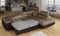 Coltar extensibil dreapta 4 locuri, ELTAP, Anton, 272x203x85 cm, lemn/poliester, maro/maro inchis