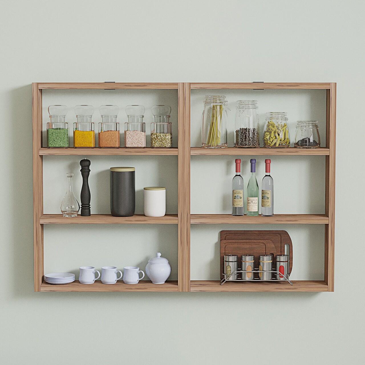 Raft de perete, Puqa Design, Hexa, Maro - 1 | YEO