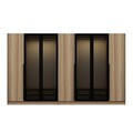 Dulap pentru haine, Minerva, Kale Plus, 315x210x52 cm, PAL, Fume / Stejar