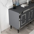 Consola, Olivia, Karya, 150x40x79 cm, PAL , Antracit / Argintiu