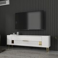 Comoda TV, Olivia, Retrolp4, Alb/Auriu