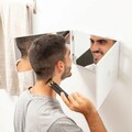 Oglinda de baie cu lumina LED si rotire 360° SelfKut, InnovaGoods, 93 x 19.5 cm