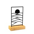 Decoratiune, Horizon, 24x8x17 cm, Metal, Lemn/Negru