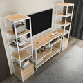 Comoda TV, Retricy, Robbins, 198x39x160 cm, PAL, Stejar alb