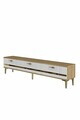 Comoda TV, Hanah Home, Ilay, 180x41x30 cm, Stejar Safir / Alb / Auriu