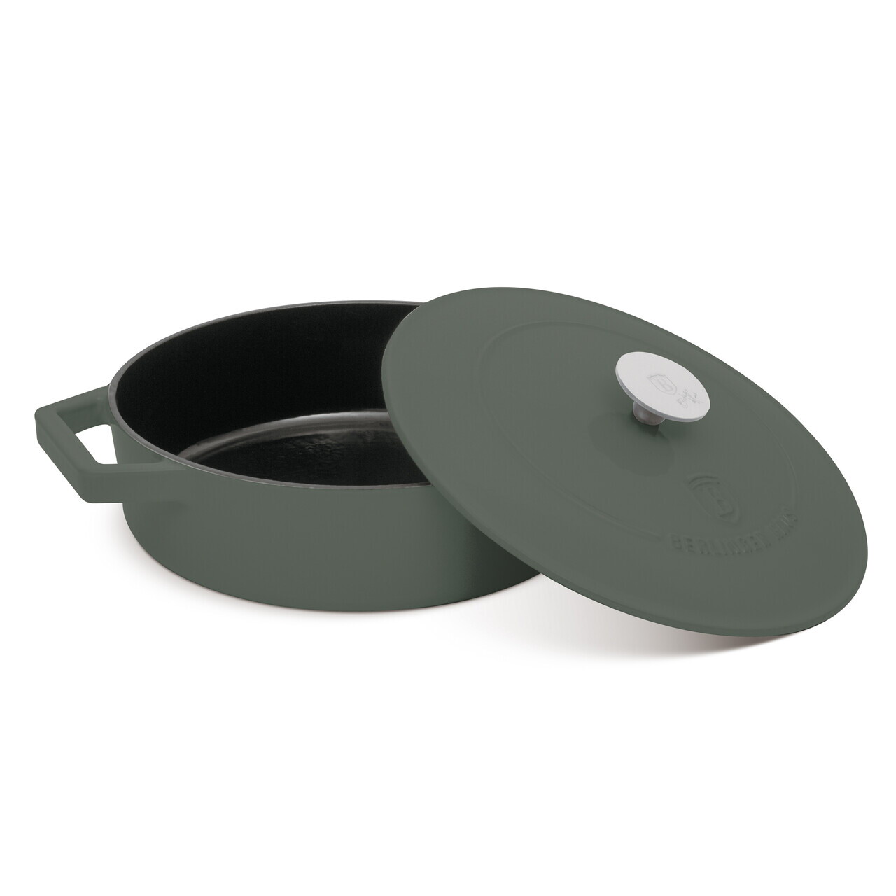 Oala cu capac Berlinger Haus, Matte Green, 26 cm, 2.57 L, fonta, verde mat - imagine 2