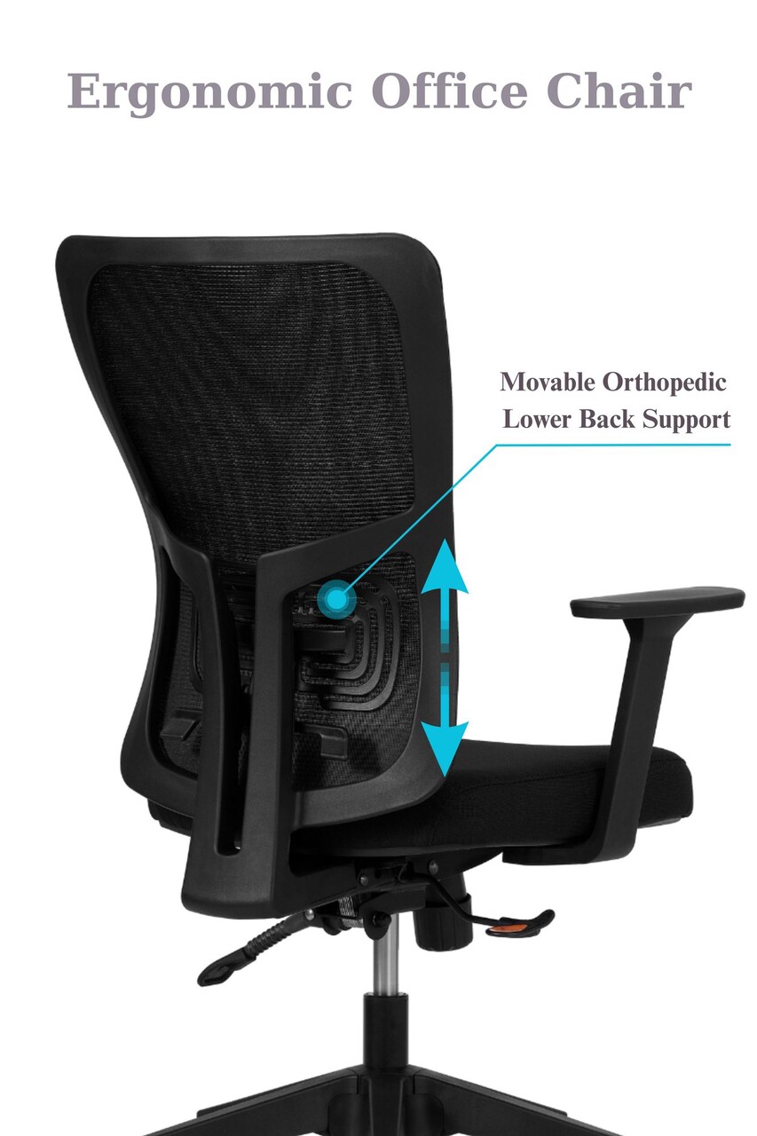 Scaun de birou, Hanah Home, Lumbar 108, 61x108x68 cm, Plastic, Negru - view 7