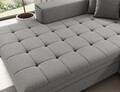 Coltar extensibil stanga 4 locuri ELTAP, Sol-10, Solange, 292x196x84 cm, lemn/poliester, gri deschis