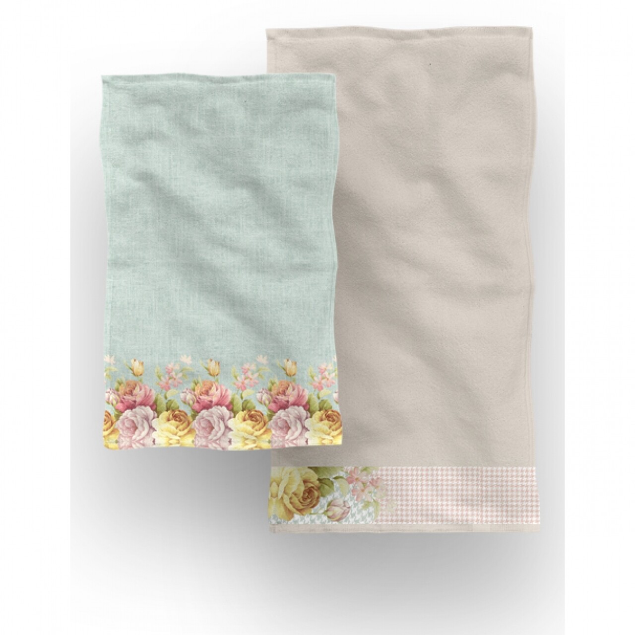 Set 2 Prosoape De Baie Province Rose, Aglika, 50 X 100 Cm/ 50 X 30 Cm, 70% Bumbac, 30% Microfibra, Multicolor