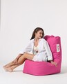 Fotoliu puf, Bean Bag Ferndale, Diamond, 60 x 90 cm, poliester impermeabil, roz
