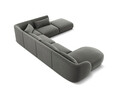 Coltar panoramic dreapta 6 locuri, Tulum, Cosmopolitan Design, 330x255x70 cm, catifea, gri deschis