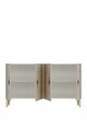 Consola, Hanah Home, Ilay 120, 120x75x32 cm, White / Travertine / Gold