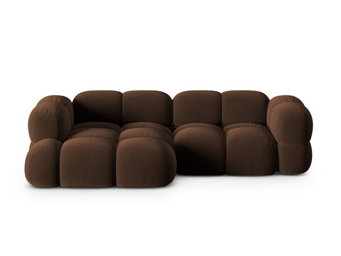 Coltar stanga 3 locuri, Loretto, Cosmopolitan Design, 250x147x68 cm, catifea, ciocolata