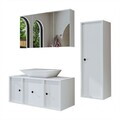 Set Dulap de Baie cu Chiuvetă și Oglindă (3 Piese), Hanah Home, 2549, MDF, Alb