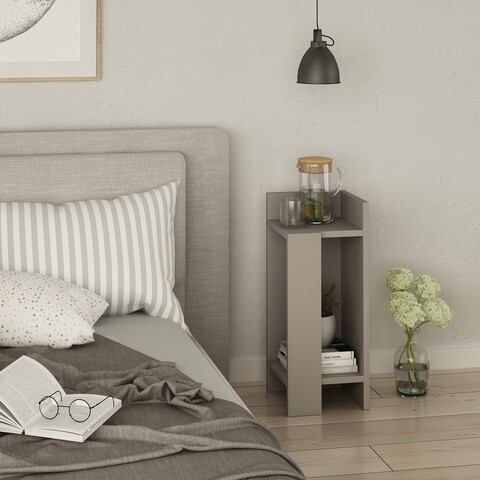 Noptiera Elos, Decortie, 25x27x60 cm, partea dreapta, maro deschis 25x27x60 imagine 2022
