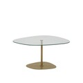 Masuta de cafea, Neostill, Soho, 85x40x67 cm, Sticla temperata, Transparent/Auriu