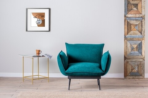Fotoliu aspen solo, futon, 95x80x85 cm, metal, verde petrol