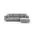 Coltar extensibil dreapta 4 locuri ELTAP, RT-03NU, Dalia, 289x190x95 cm, lemn/poliester, gri deschis