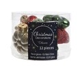 Cutie cu 12 globuri asortate, Decoris, sticla, multicolor
