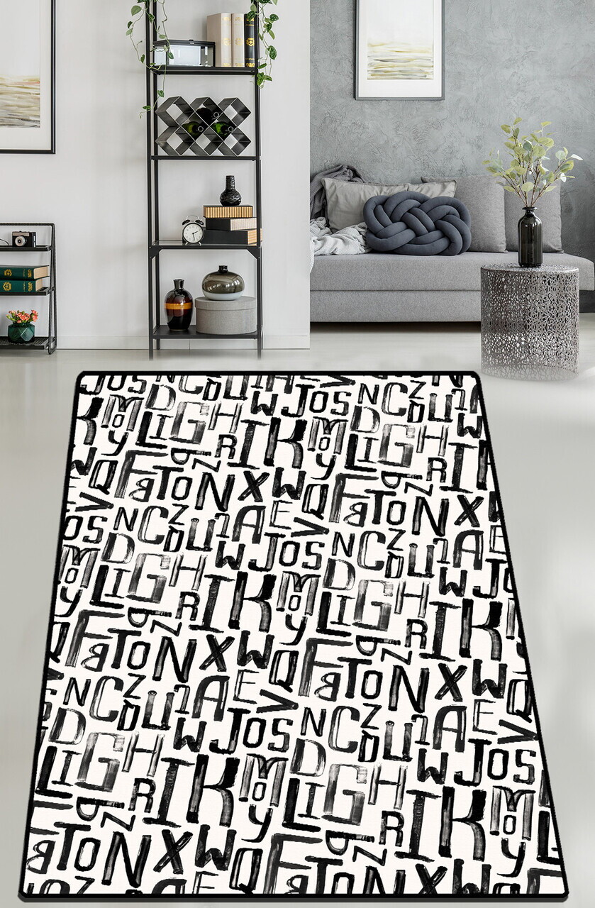 Covor, Letter Djt, 100x180 cm, Multicolor