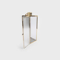 Felinar Tondo, Homla, 18x18x50 cm, metal/sticla striata, auriu
