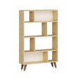 Corp biblioteca, Olivia, Harby, 90x138.6x25 cm, PAL , Stejar alb / safir