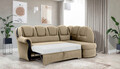 Coltar extensibil dreapta 3 locuri ELTAP, L-036, Lord, 243x180x112 cm, lemn/poliester, maro deschis/negru