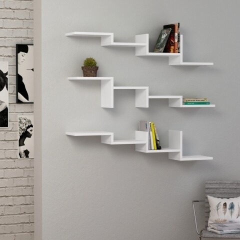 Raft pentru perete, Homitis, Step - White, 20x110x22 cm