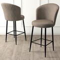 Set scaune  de bar 4 piese, Charlotte, Fora, Metal, Cappuccino / Negru